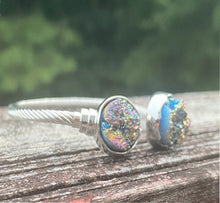 Load image into Gallery viewer, Silver Rainbow Quartz Bangle

